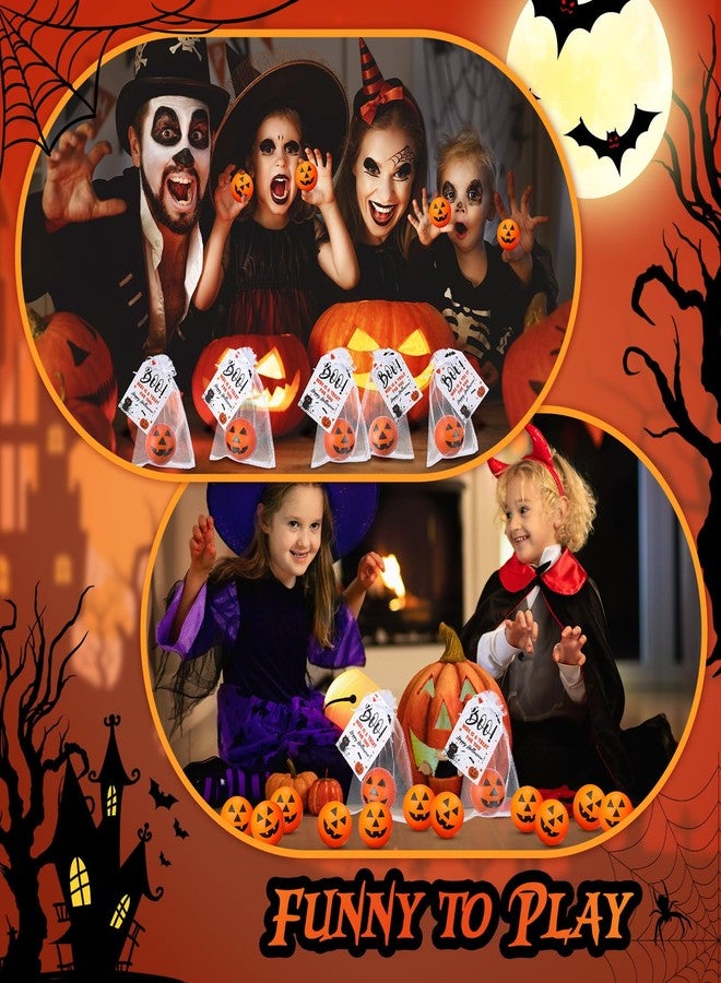 Jerify 24 Set Halloween Stress Balls Gift Bulk 2.48 Inch Large Pumpkin Foam Stress Ball with Cards and Organza Bags for Halloween Party Favor Gift Carnival Reward Prizes - Image 4